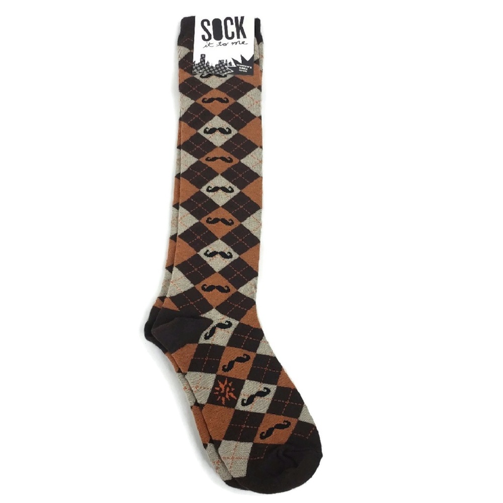 Sock it to me Mustache Knee High